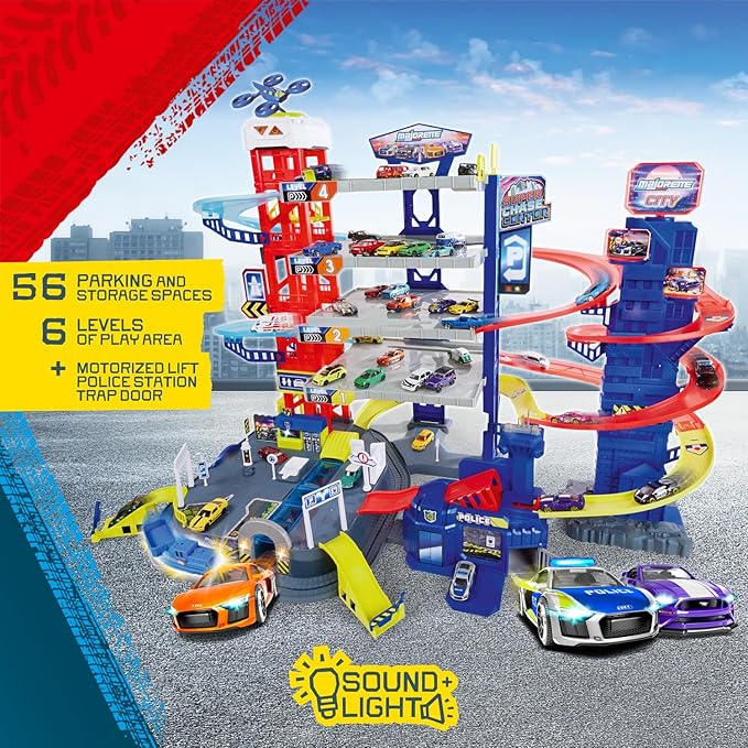 🚗 Parking Racing Multi-Level Car Track Set 12 Cars