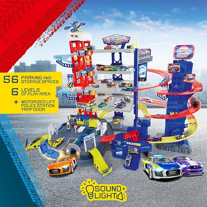 🚗 Parking Racing Multi-Level Car Track Set 12 Cars